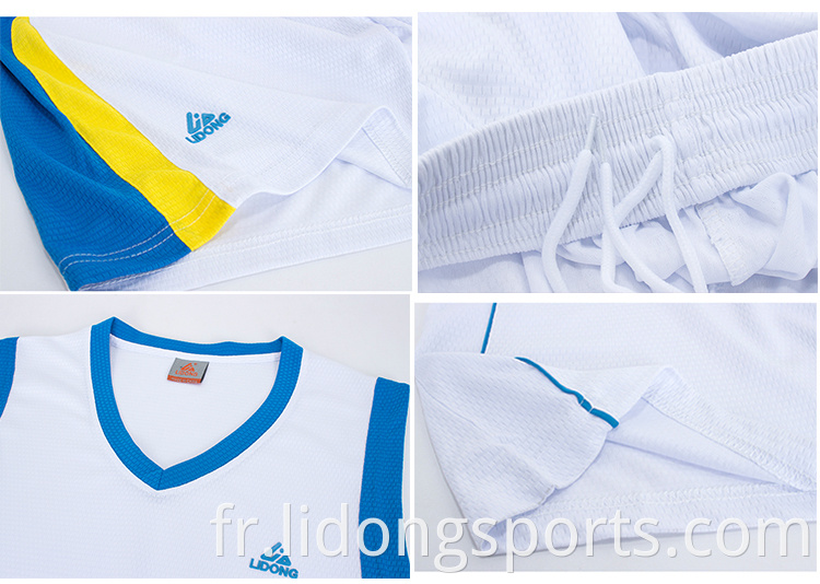 Lidong Nouveau style de design sublimation Basketball uniforme Jersey de haute qualité